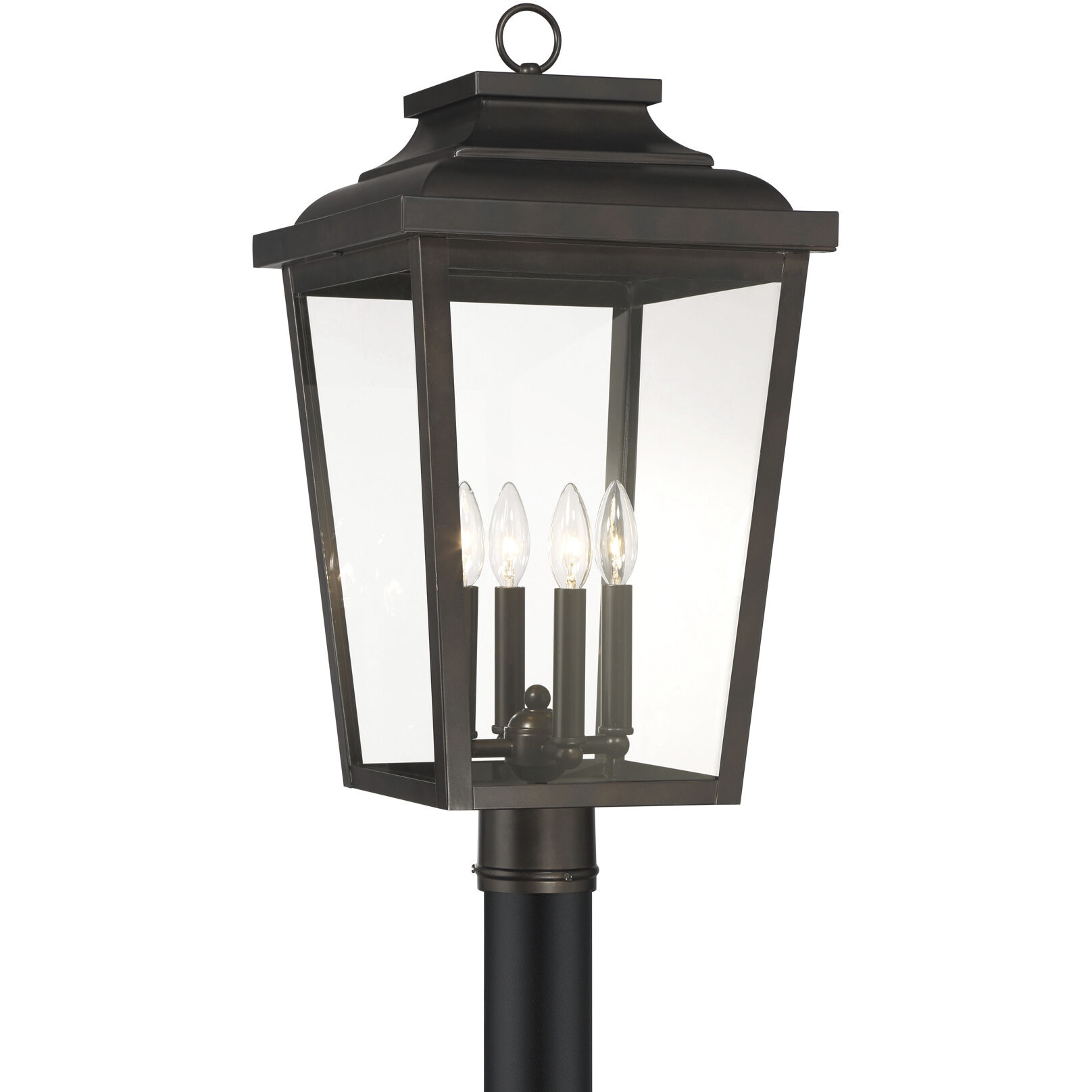 Minka-Lavery Great Outdoors Irvington Manor 4 Light 24.25 inch Chelesa Bronze Outdoor Post Mount in Incandescent, Clear Glass, Large 72177-189-C - Open Box