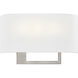 Textile Collection Wall Sconce Wall Light in Brushed Nickel, Callie Family