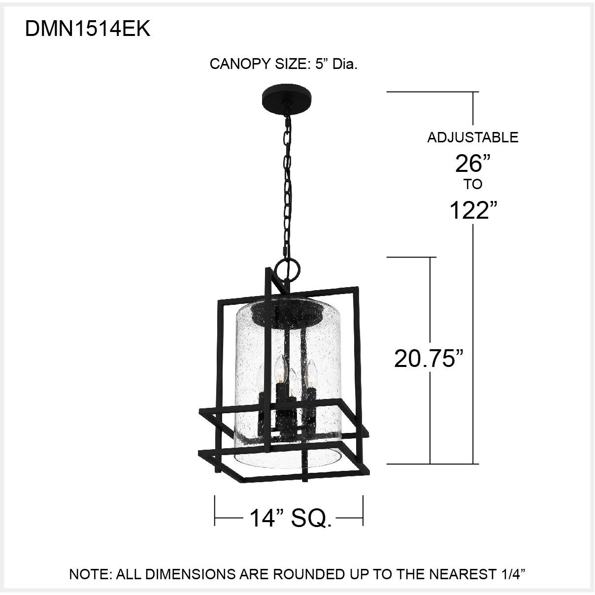 Damien 4 Light 14 inch Earth Black Pendant Ceiling Light