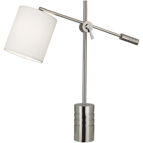 Campbell 27 inch 100.00 watt Polished Nickel Table Lamp Portable Light in Oyster Linen
