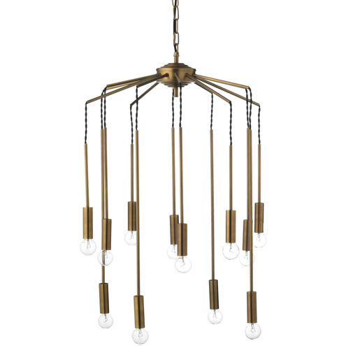 Cascade 12 Light 26 inch Antique Brass Pendant Ceiling Light