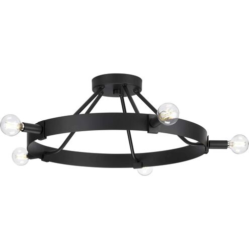 Breckenridge 5 Light 22.5 inch Matte Black Semi-Flush Mount Ceiling Light, Design Series