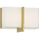 High Rise LED 8.5 inch Brushed Gold Bath Bar Wall Light