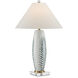 Kenita 33 inch 150 watt White and Green and Clear and Polished Brass Table Lamp Portable Light