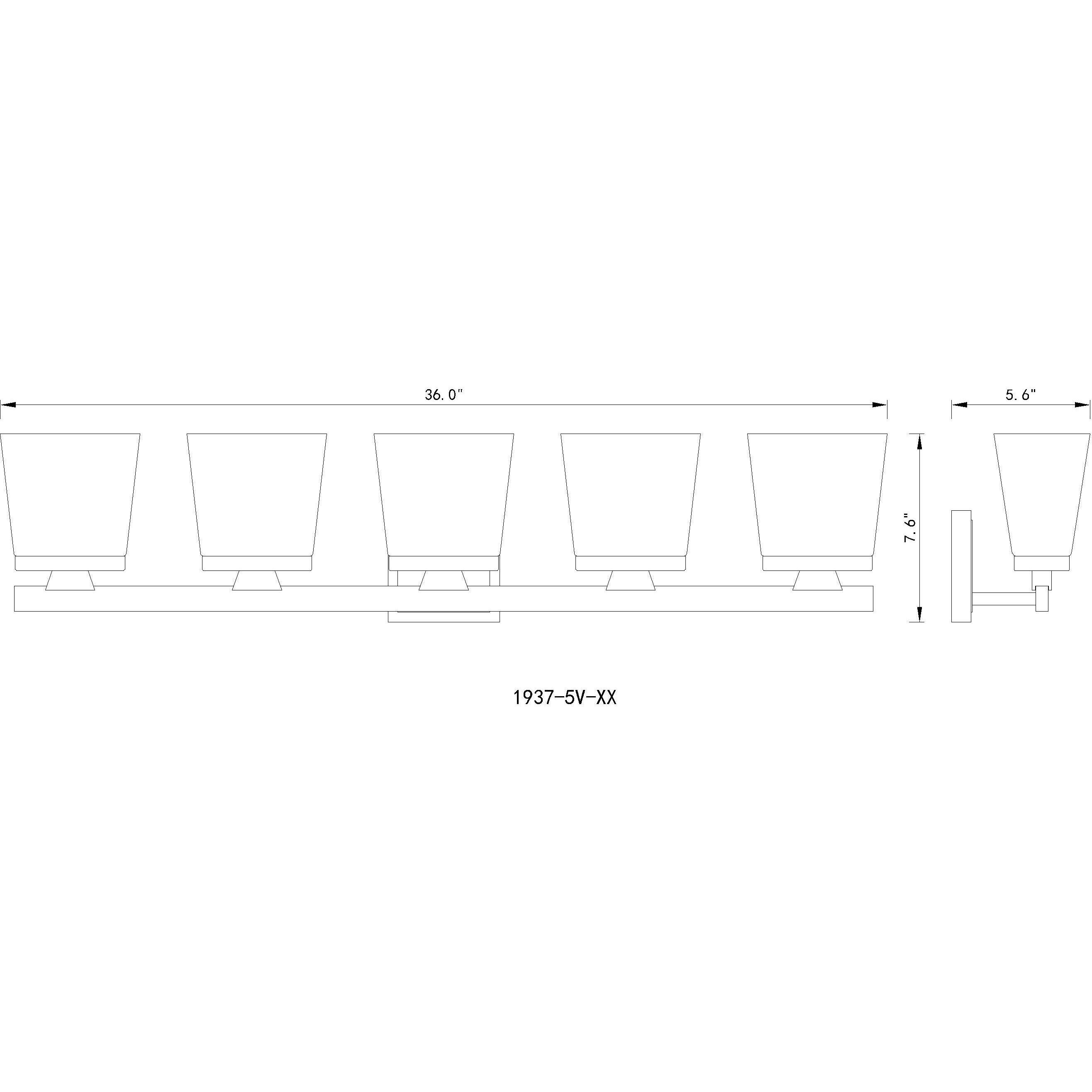 Astor 5 Light 36 inch Brushed Nickel Vanity Wall Light