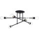 Delacroix 6 Light 28 inch Black with Brushed Nickel Accents Semi-Flush Ceiling Light