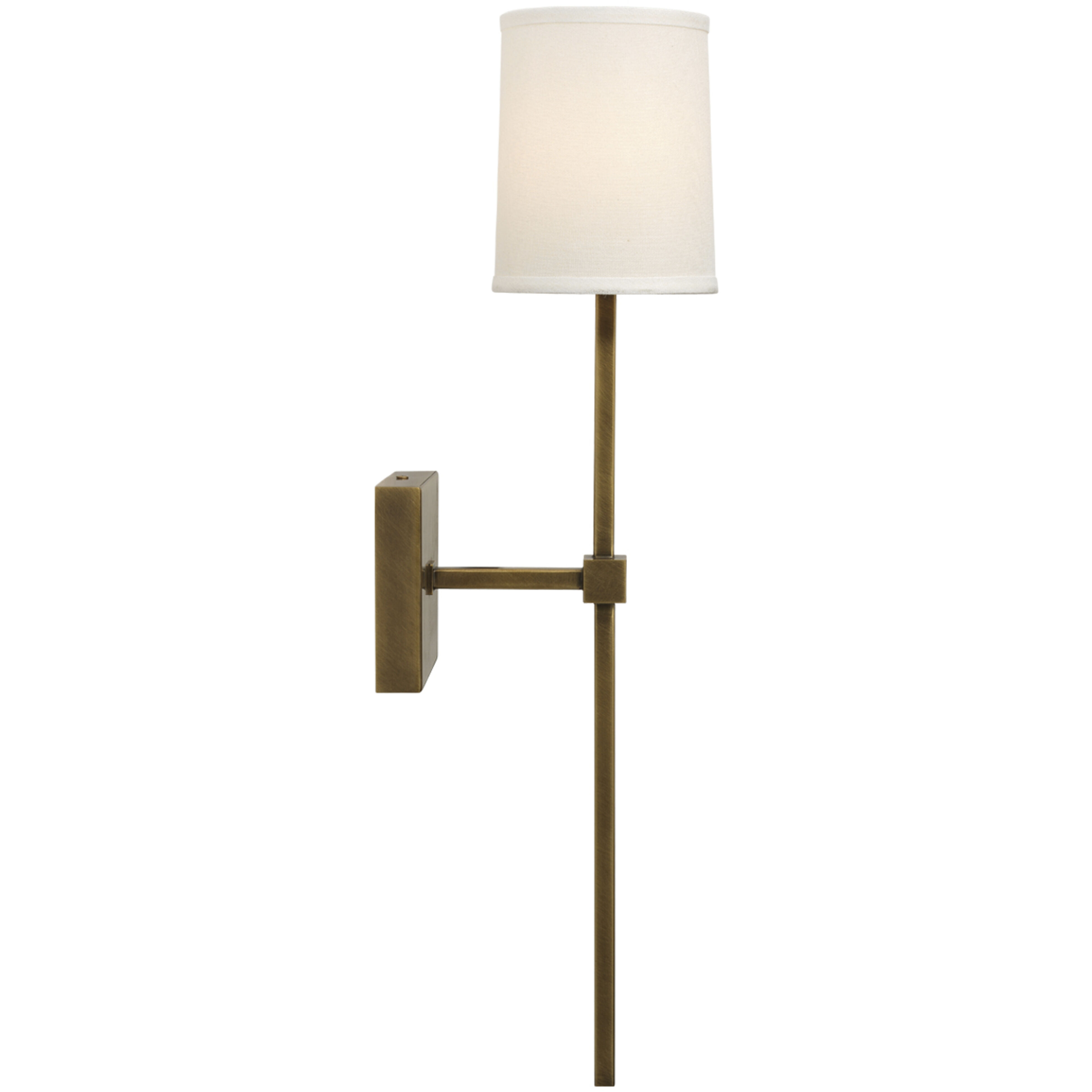 Minerva 1 Light 5 inch Antique Brass & White Linen Wall Sconce Wall Light