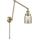 Small Bell 30 inch 60.00 watt Antique Brass Swing Arm Wall Light, Franklin Restoration