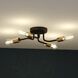 Rhine LED 15.75 inch Matte Black and Natural Brass Semi-Flush Mount Ceiling Light