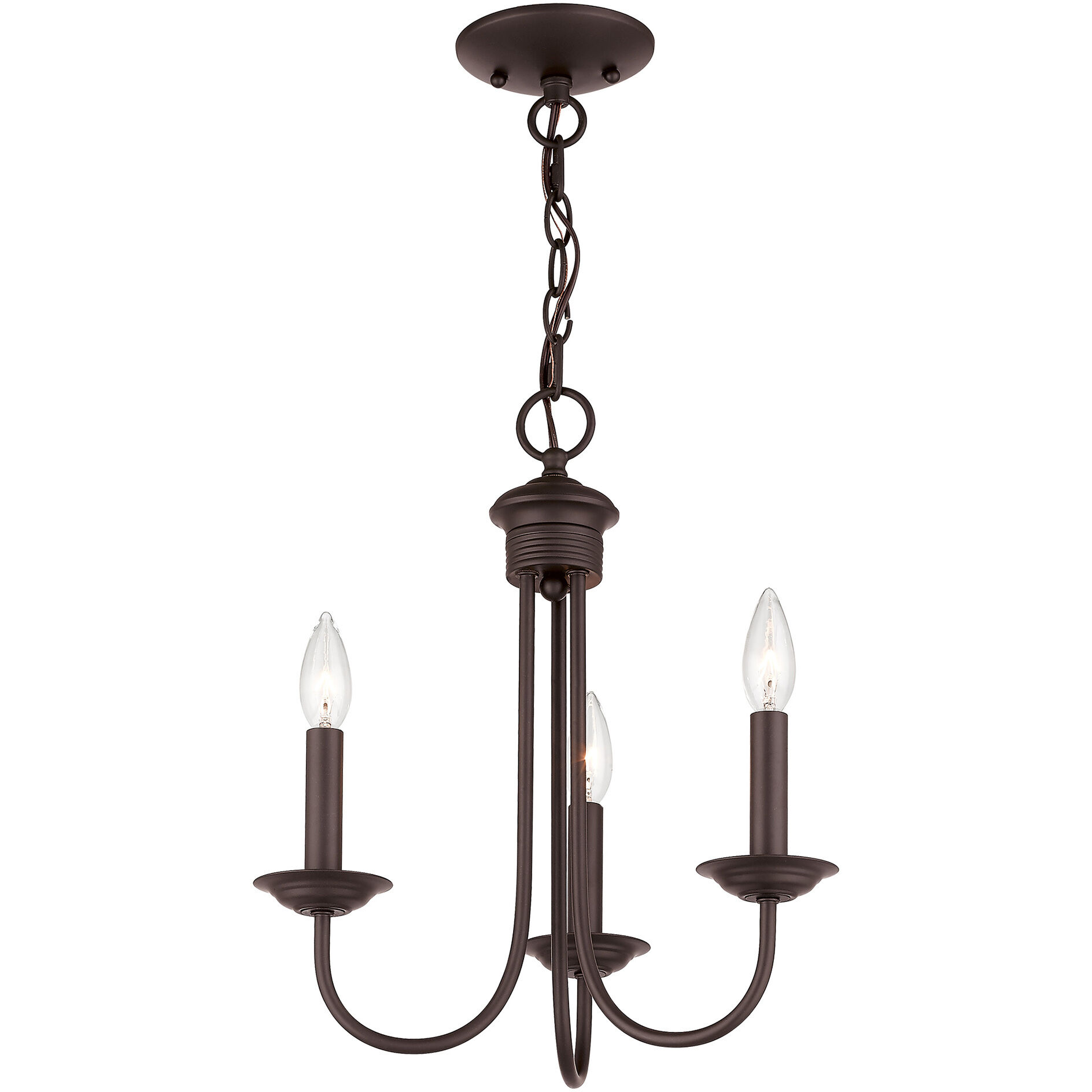 Estate 3 Light 14 inch Bronze Mini Chandelier Ceiling Light