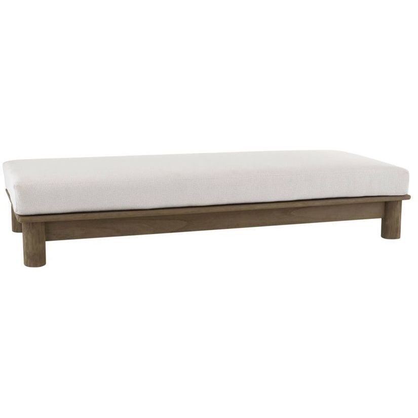 Caldwell 15 inch Shale and Weathered Teak Outdoor Ottoman