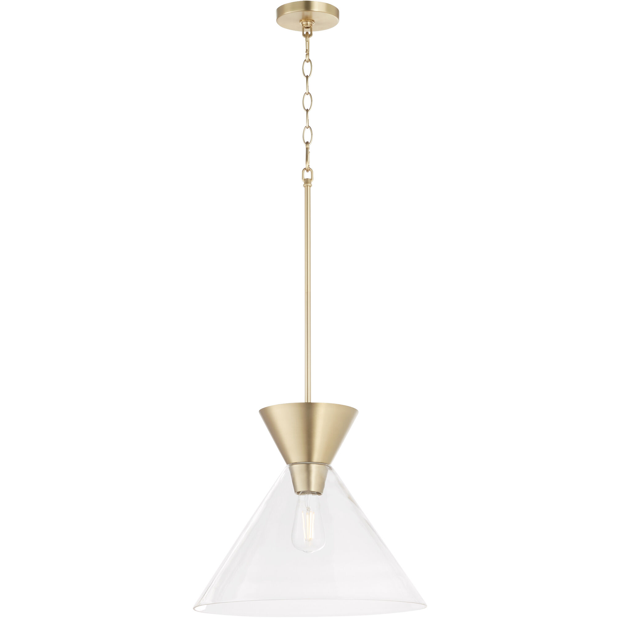 Beldar 1 Light 17 inch Aged Brass Pendant Ceiling Light in Clear