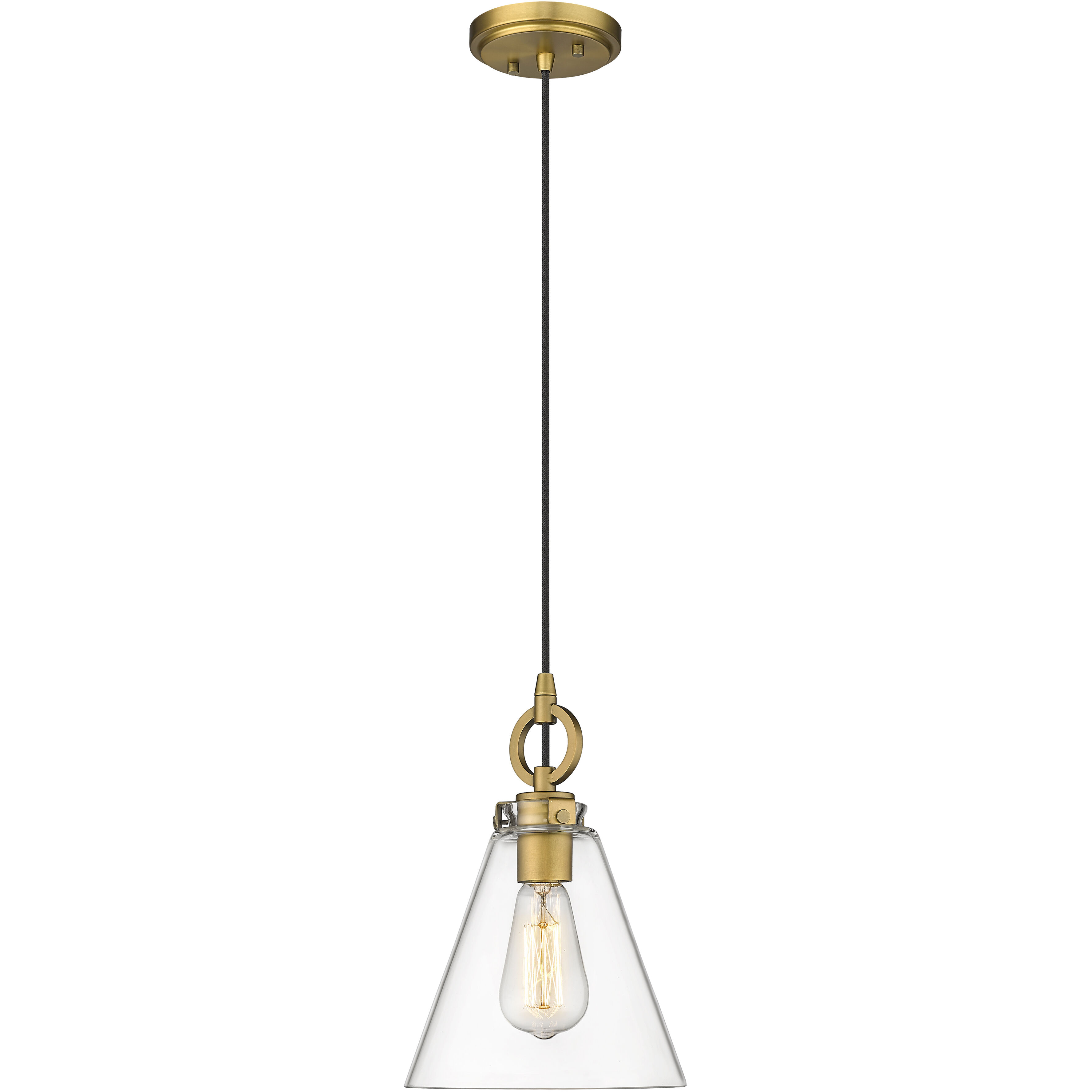 Harper 1 Light 8 inch Rubbed Brass Pendant Ceiling Light