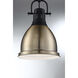 Watson 1 Light 10 inch Matte Black and Burnished Brass Pendant Ceiling Light
