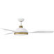 Alba 56 inch Matte White with Heritage Brass with Matte White Blades Smart Fan