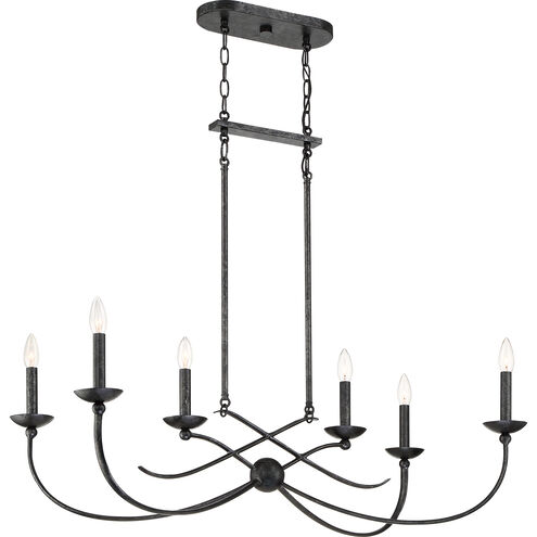 Quoizel Calligraphy 6 Light 38 inch Old Black Island Chandelier Ceiling Light CLL638OK - Open Box