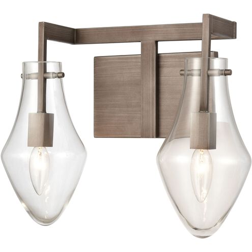 Culmination 2 Light 16 inch Weathered Zinc Vanity Light Wall Light