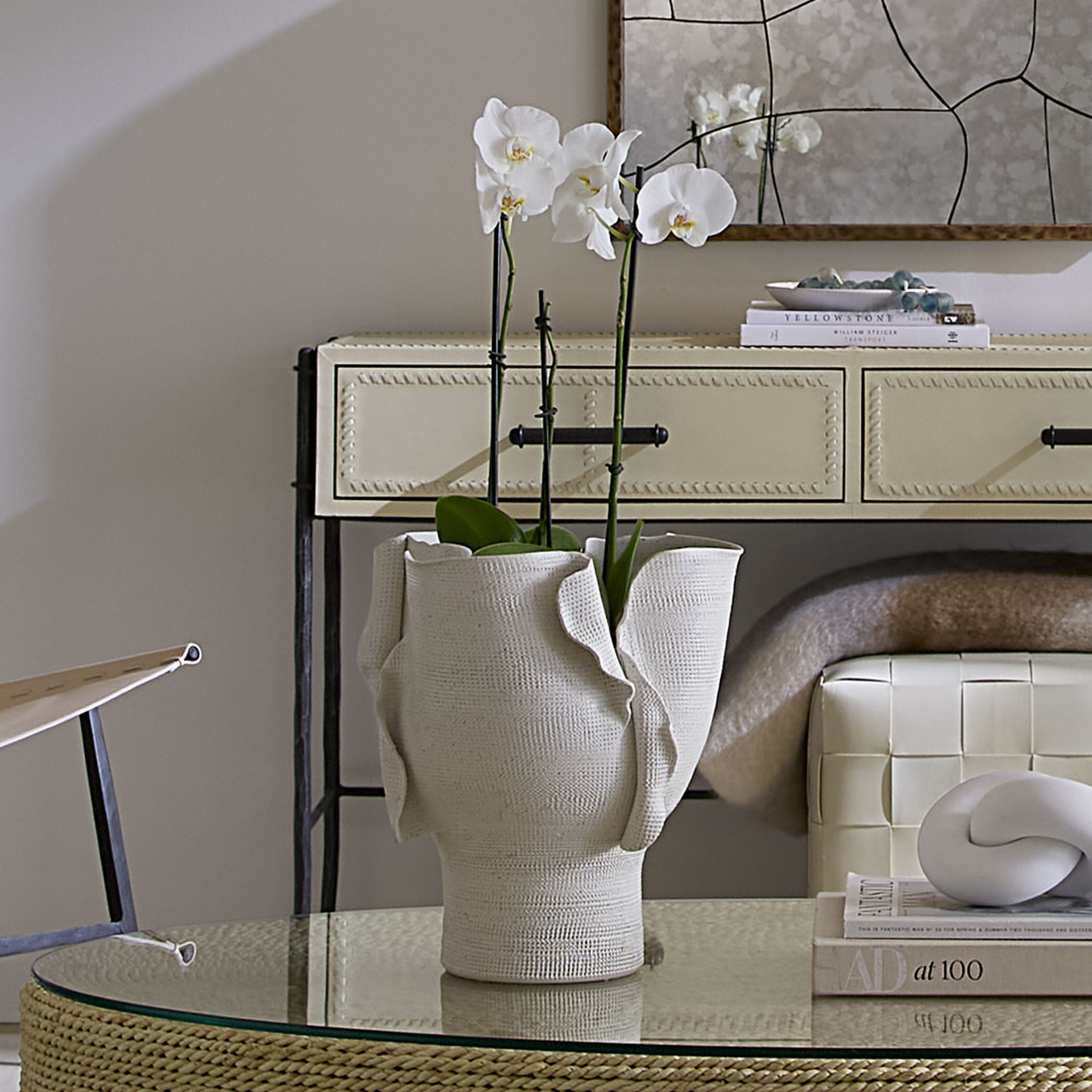 Torn 13 X 12 inch Vessel