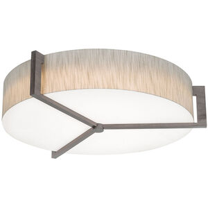 Apex LED 27.15 inch Weathered Grey Flush Mount Ceiling Light in Jute