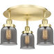 Bell 3 Light 16.75 inch Satin Gold Flush Mount Ceiling Light in Plated Smoke
