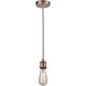 Edison Bare Bulb 1 Light 2 inch Antique Copper Mini Pendant Ceiling Light in Zebra, Edison