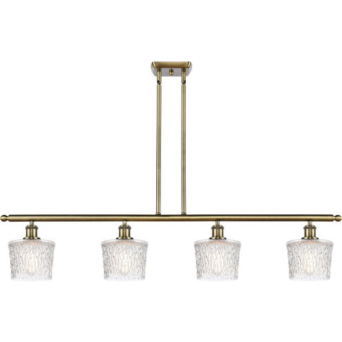 Ballston Niagra 4 Light 48 inch Antique Brass Island Light Ceiling Light, Ballston