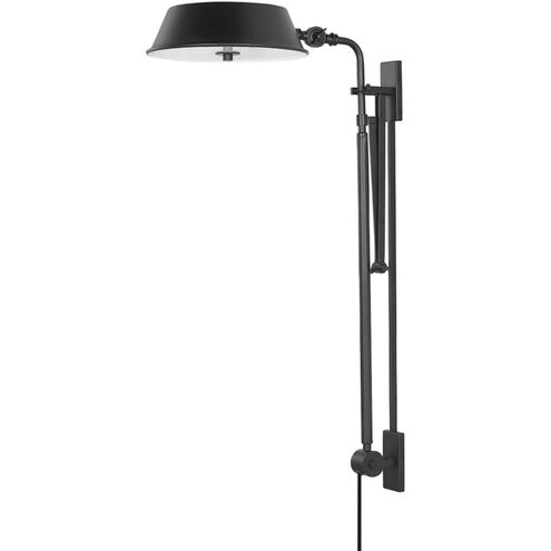 Justin 3 Light 10 inch Soft Black Plug-in Sconce Wall Light