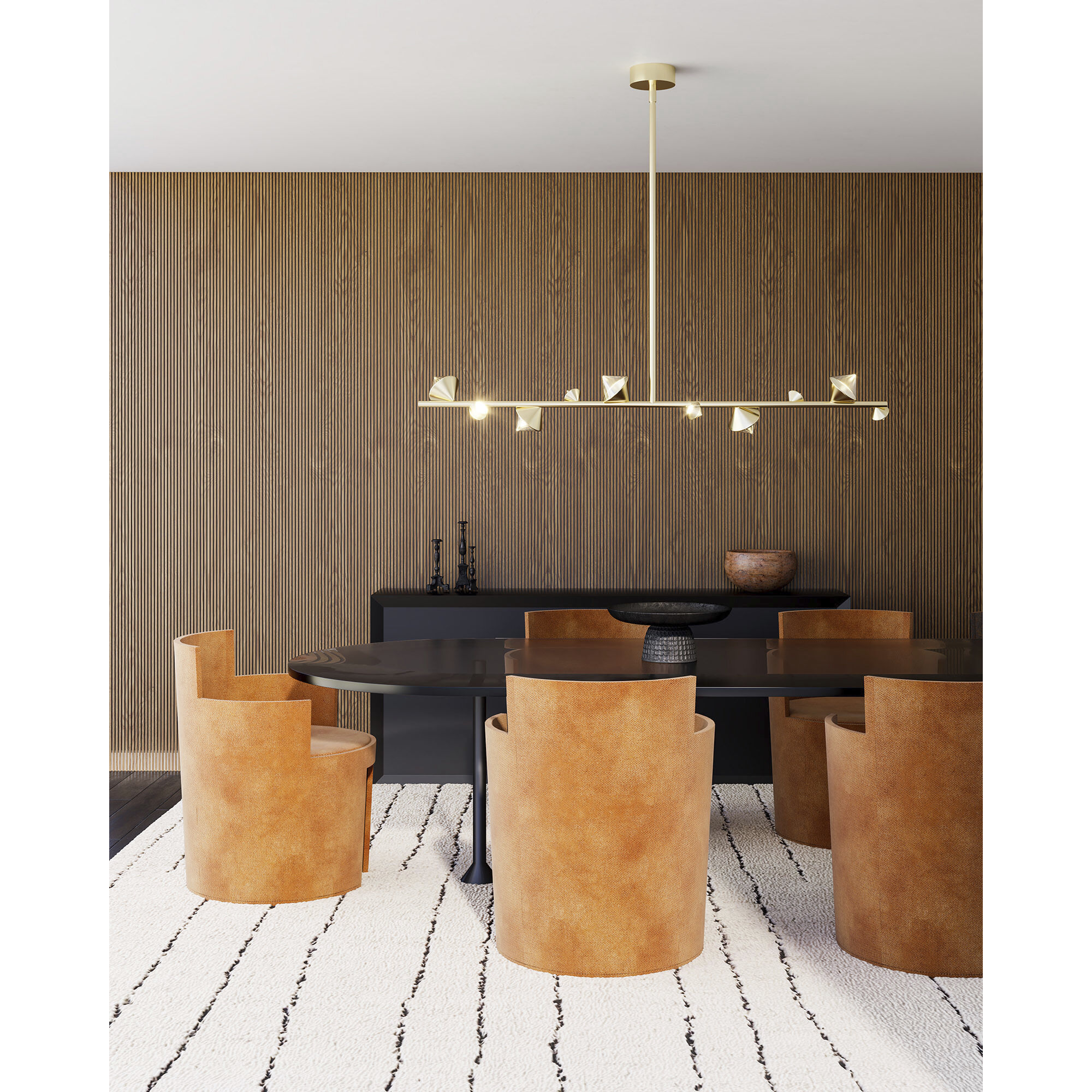 Geode LED 51.25 inch Brushed Gold Linear Pendant Ceiling Light