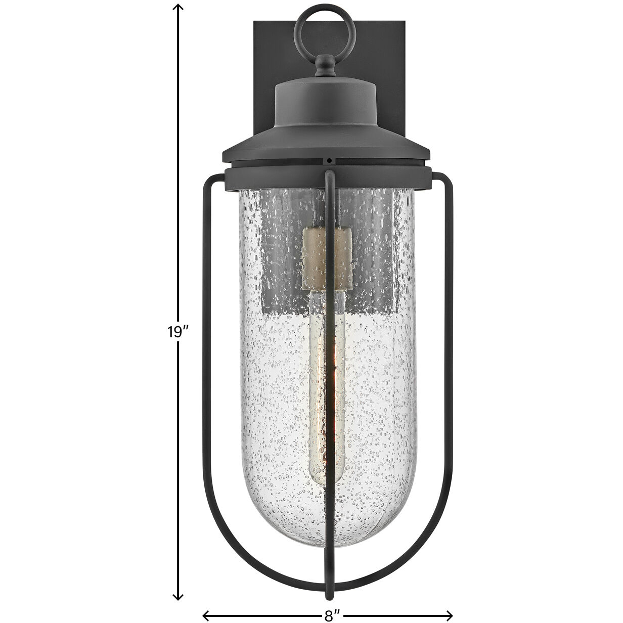 Moby LED 19 inch Museum Black Outdoor Wall Mount