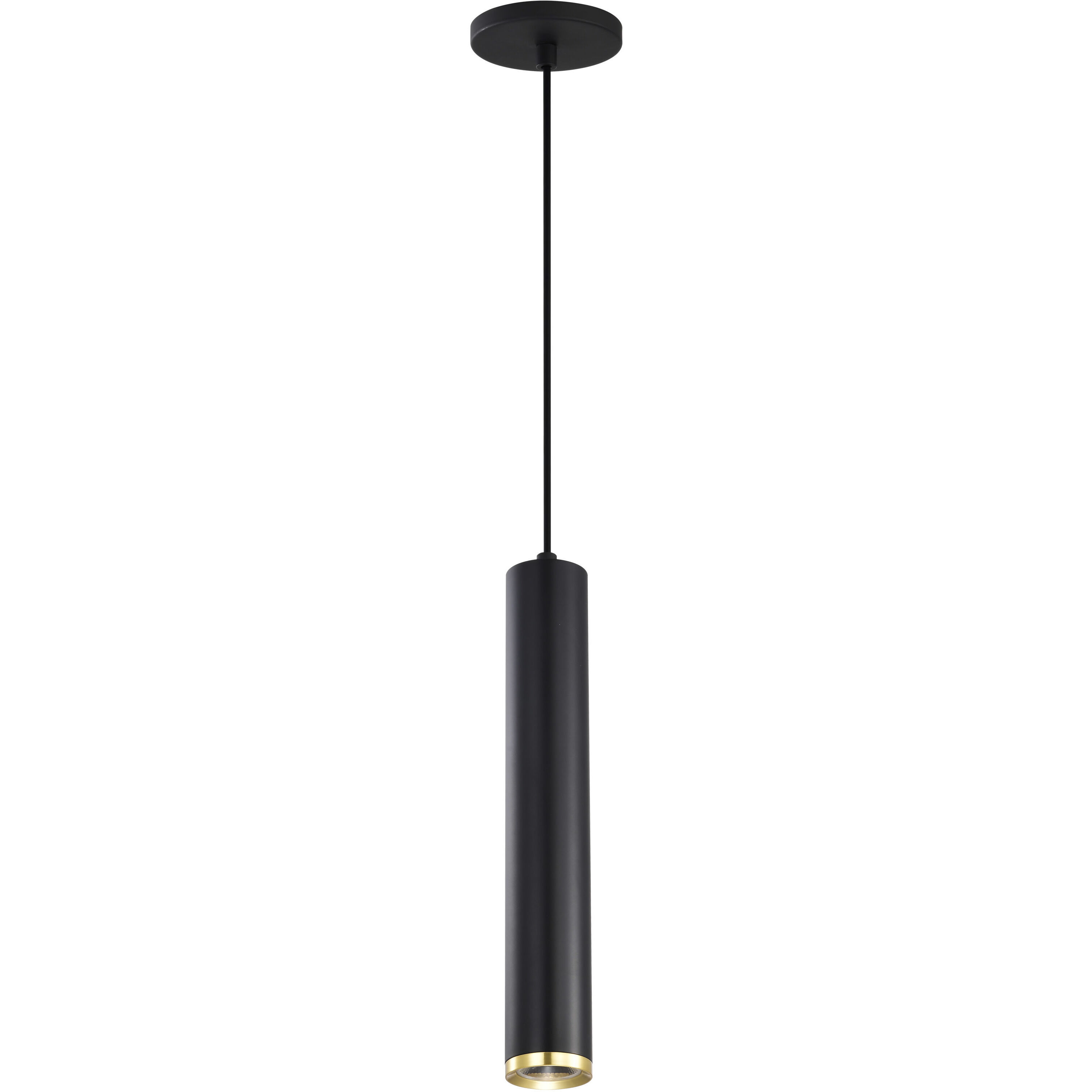 Century LED 2.56 inch Matte Black and Brushed Brass Pendant Ceiling Light