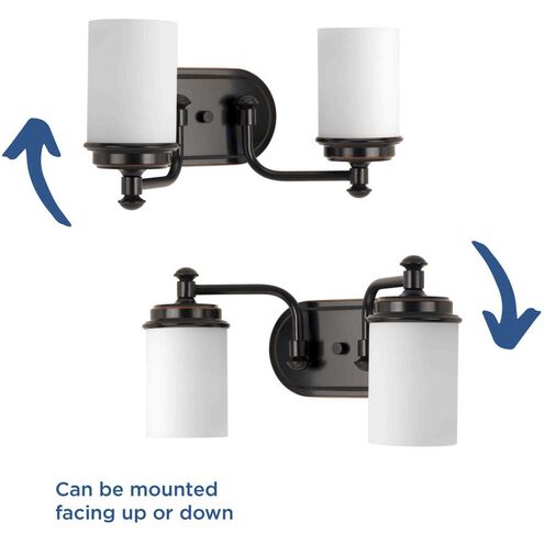 Glide 2 Light 16 inch Rubbed Bronze Bath Vanity Wall Light, Design Series