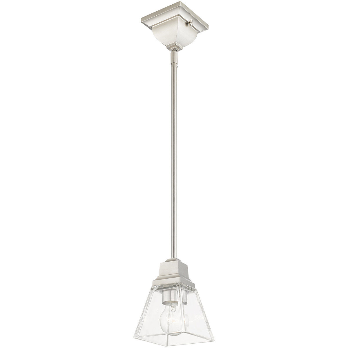 Mission 1 Light 5 inch Brushed Nickel Pendant Ceiling Light