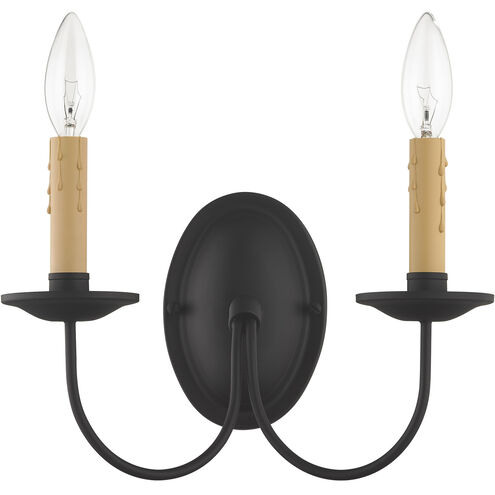 Heritage 2 Light 12 inch Black Wall Sconce Wall Light
