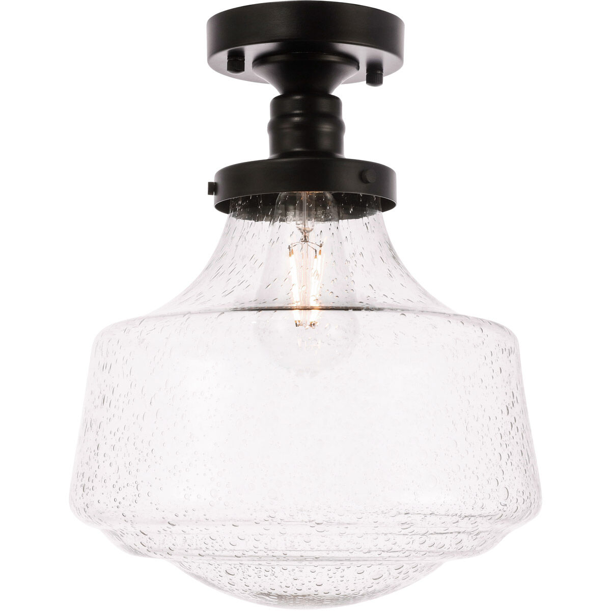 Lyle 1 Light 11 inch Black Flush Mount Ceiling Light