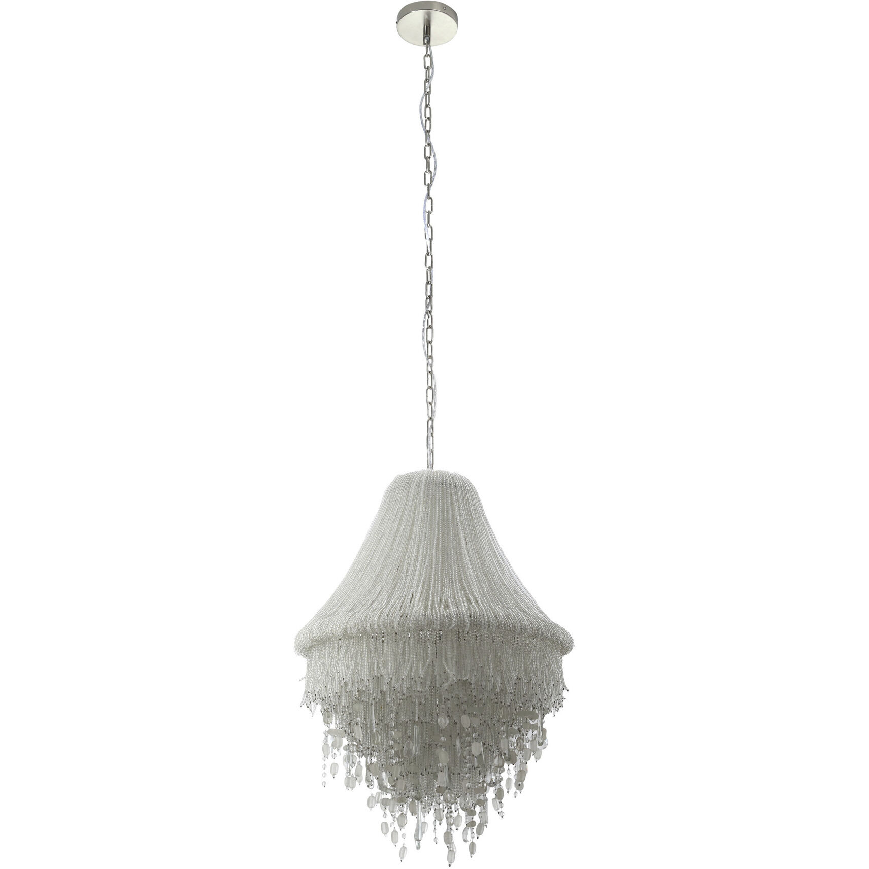 Crystal Reign 5 Light 23.2 inch Nickel Pendant Ceiling Light