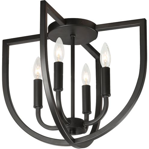 Pamela 4 Light 15 inch Matte Black Flush Mount Ceiling Light