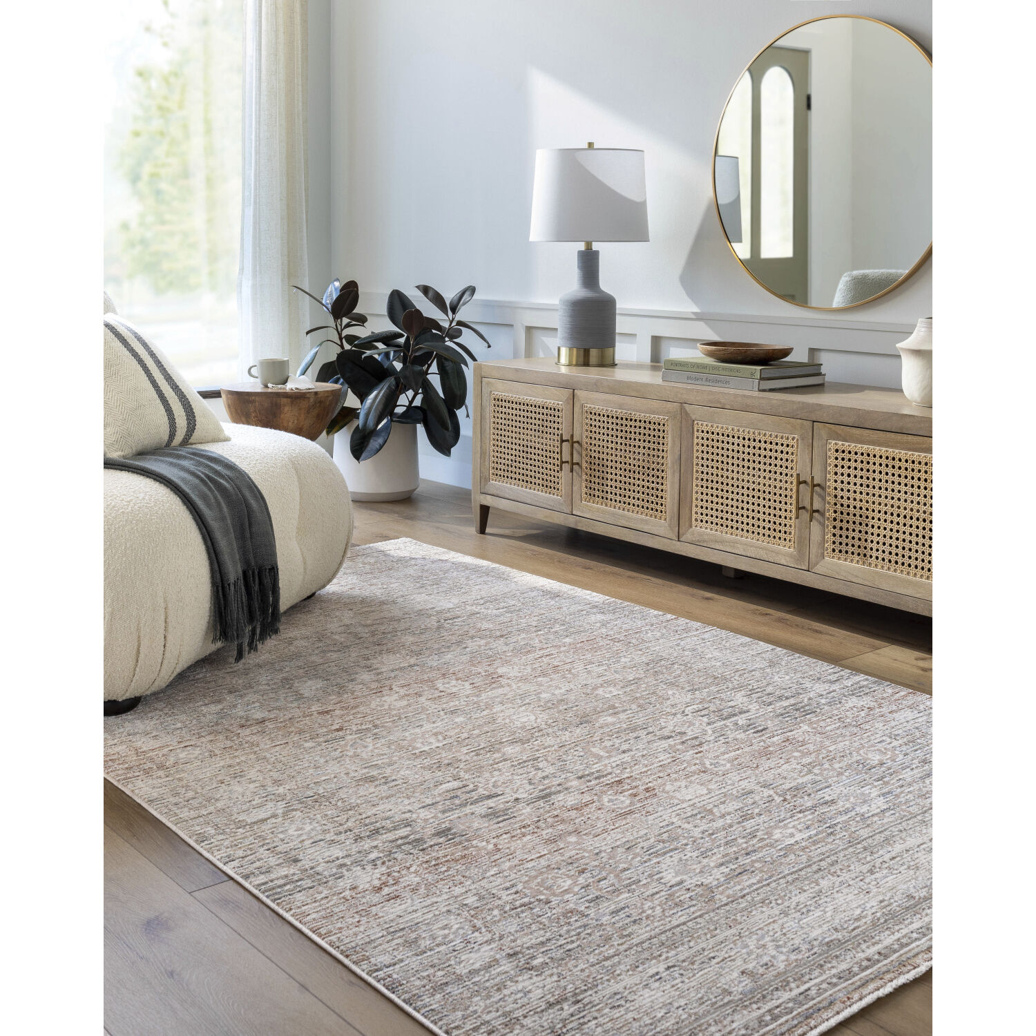 Presidential 38.98 X 24.02 inch Ash/Metallic - Silver/Sage Machine Woven Rug in 2 x 3.25