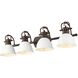 Yep Duncan Vanity Wall Light in Rubbed Bronze, Matte White