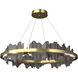 Hildene LED 38 inch Modern Brass and Dark Smoke Pendant Ceiling Light in Modern Brass/Dark Smoke, Circular