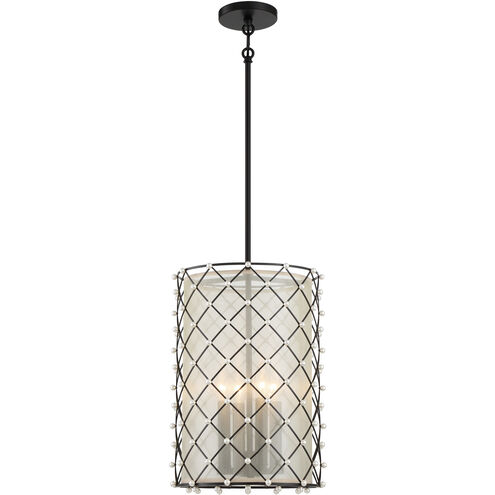 Sheer Elegance 4 Light 13 inch Coal Pendant Ceiling Light 