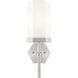 Downtown Urban Blakeley Wallchiere Wall Light in Satin Nickel, Matte White