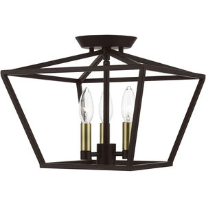 Devone 3 Light 12.50 inch Semi-Flush Mount