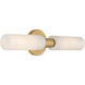 Wexmere 2 Light 21 inch Legacy Brass and Dark Matte Black Vanity Wall Light