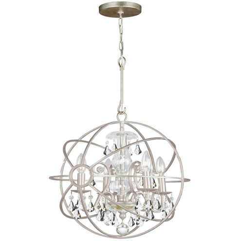 Solaris 4 Light 17 inch Olde Silver Mini Chandelier Ceiling Light