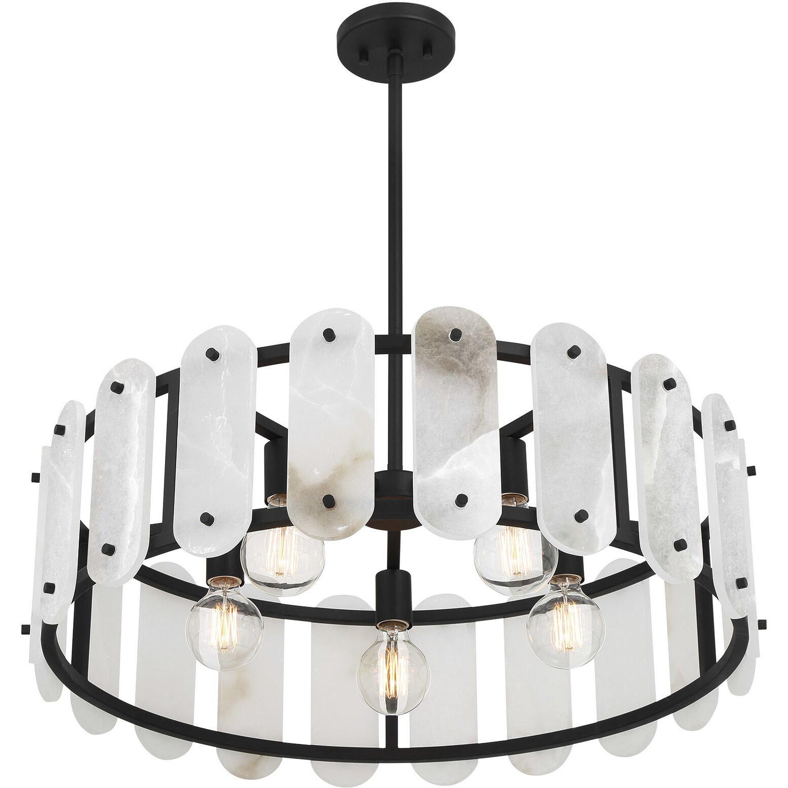 Antolini 5 Light 28.5 inch Black Cashmere Pendant Ceiling Light