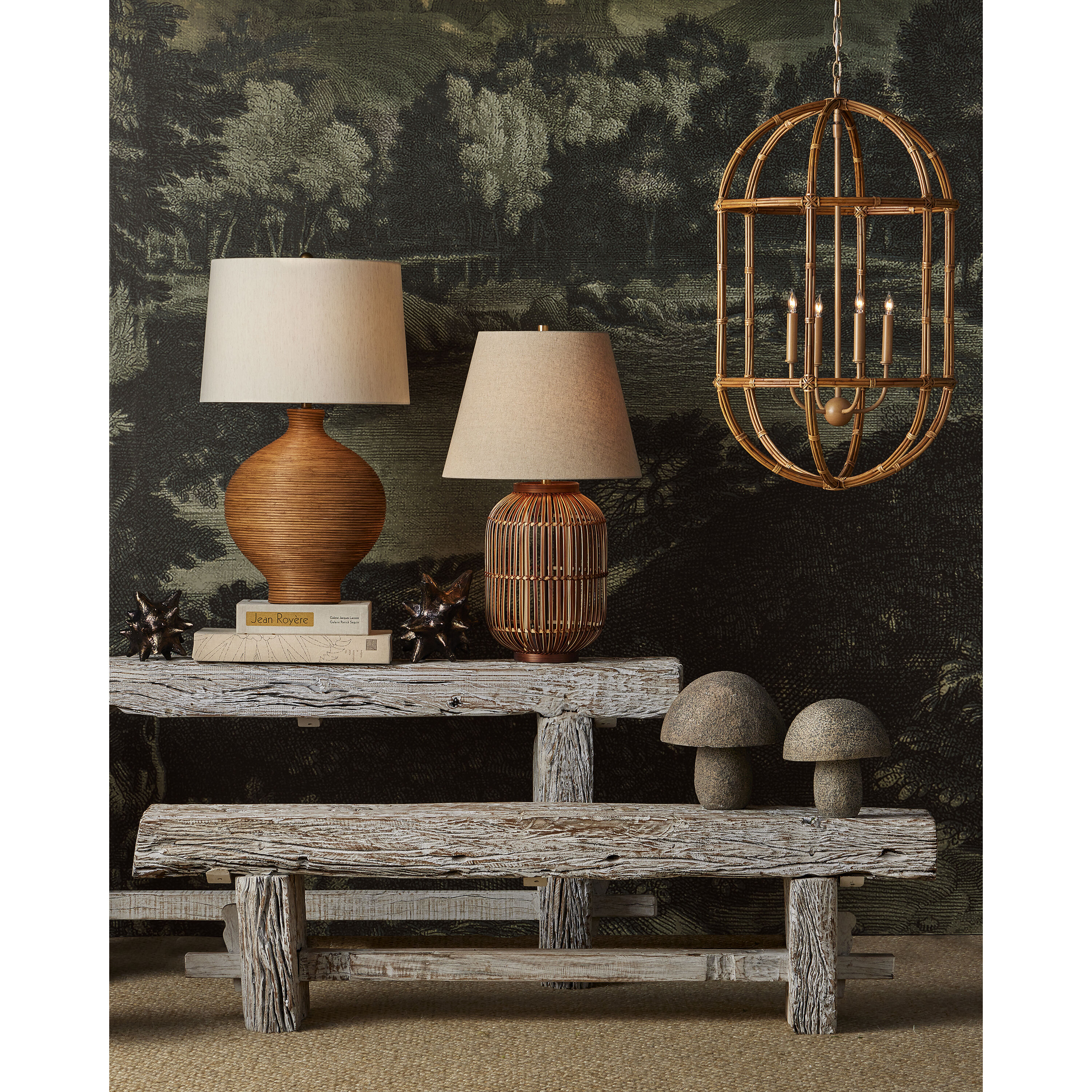 Currey & Company 2200-0056 Chloe Textured Brown Mushroom, Small