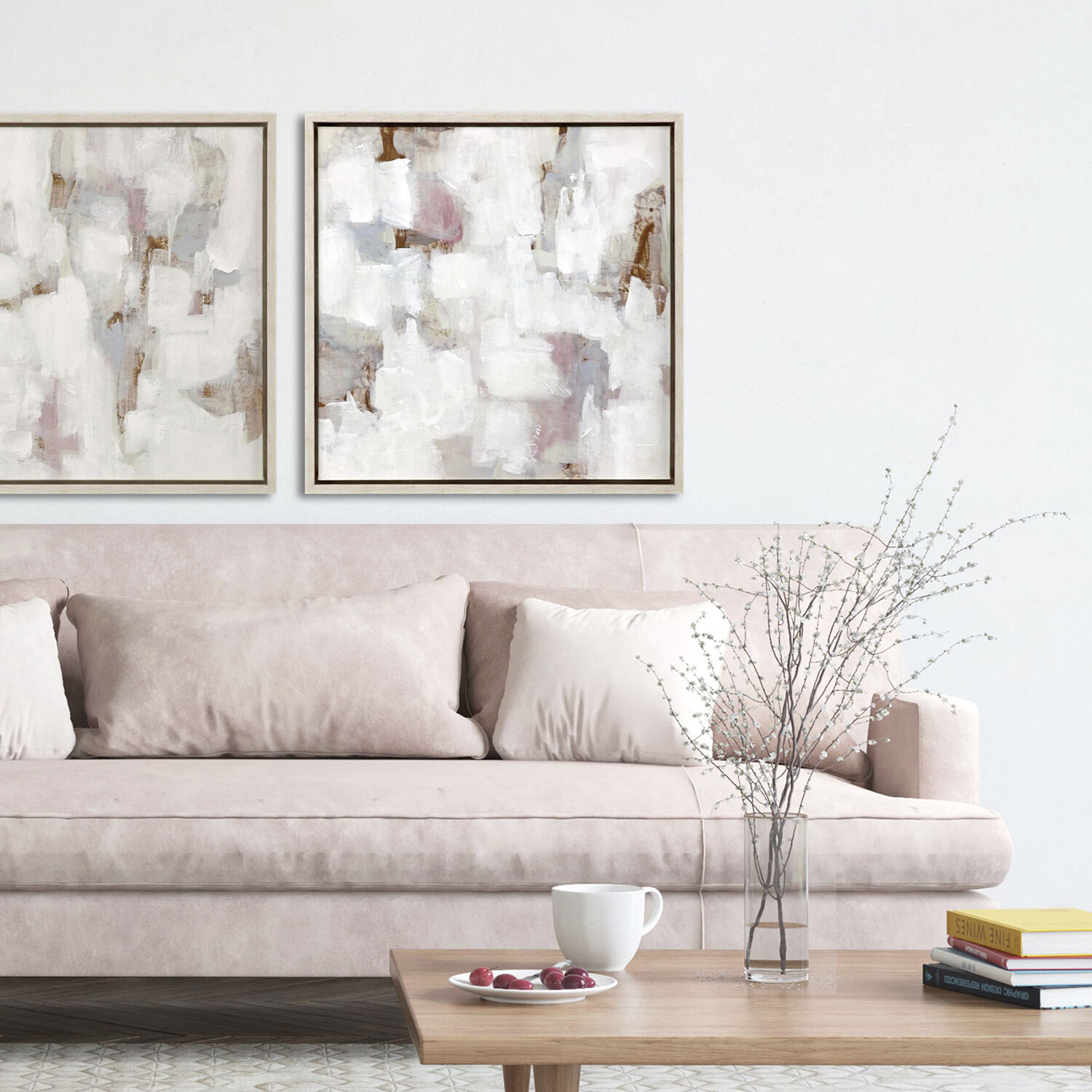 Reflected Lights White and Brown and Gray Canvas