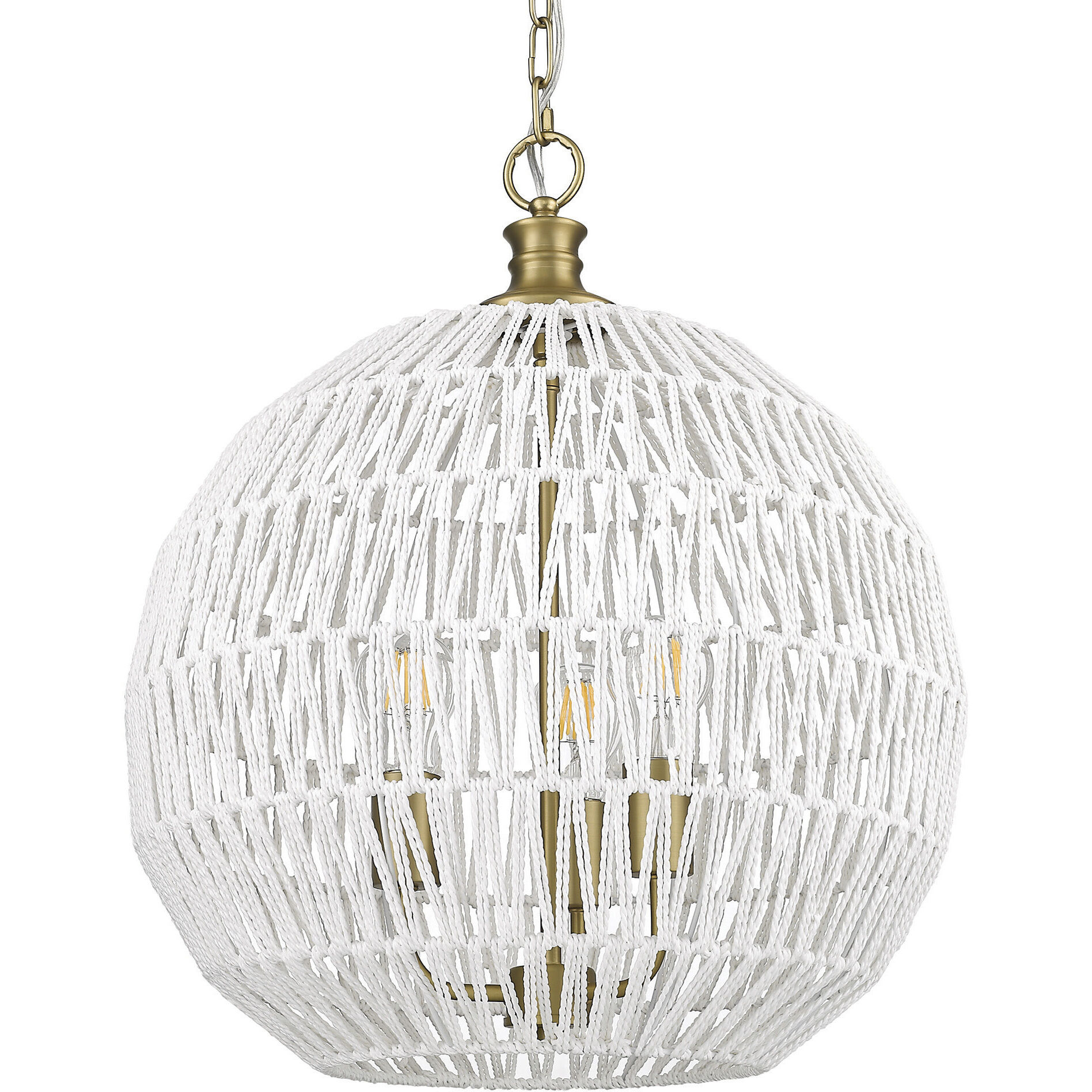 Florence 3 Light 18.5 inch Brushed Champagne Brass Pendant Ceiling Light