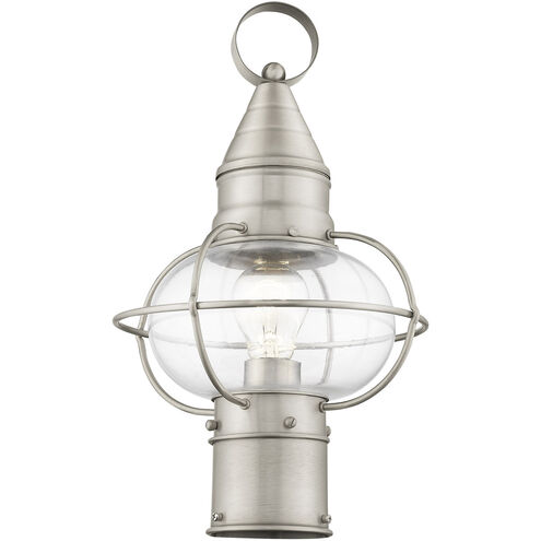 Newburyport 1 Light 15 inch Brushed Nickel Outdoor Post Top Lantern