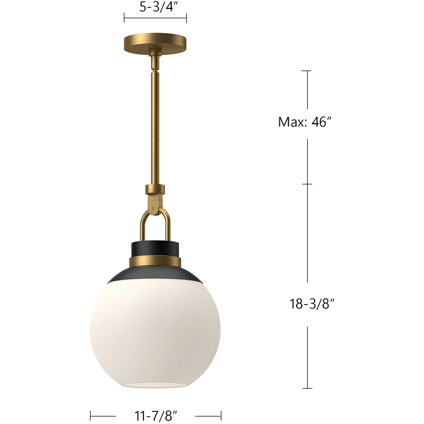 Alora Mood Copperfield Pendant Ceiling Light in Aged Gold, Matte Opal Glass